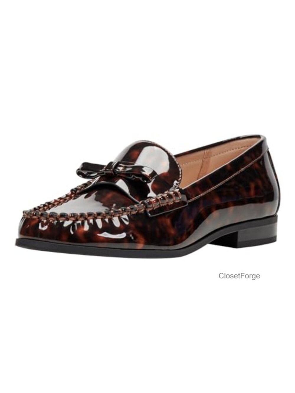 Bandolino Laynei Women's Casual Loafers Bow Faux Patent Leather Slip-On